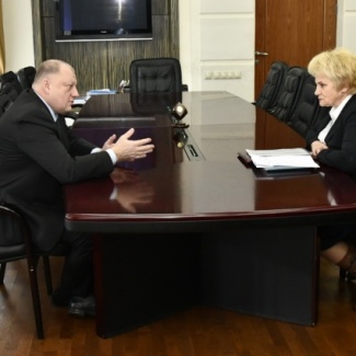 Состоялась рабочая встреча Сергея Голубева с Уполномоченным по правам человека в Тверской области Надеждой Егоровой