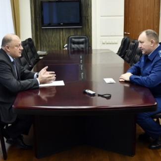 Состоялась рабочая встреча Сергея Голубева с Волжским межрегиональным природоохранным прокурором Александром Илюшиным