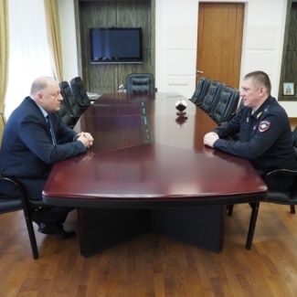 Состоялась рабочая встреча Сергея Голубева с начальником Управления МВД РФ по Тверской области Сергеем Камышевым